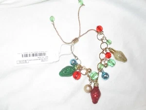 Neu Charlie Glitzer Weihnachtsbeleuchtung Charms Armband verstellbar Neu mit Etikett Perlen - Bild 1 von 5