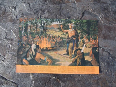 1970 Pontiac Showroom Poster Native American "The United Nations of the Forest" - Image 1 of 4