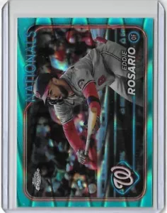 2024 Topps Chrome Update #USC189 Eddie Rosario Aqua RayWave Refractor /199 SP - Picture 1 of 2