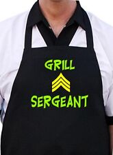 Grill Sergeant Black Cooking Apron, Barbecue Gift Ideas, Funny Grilling Aprons