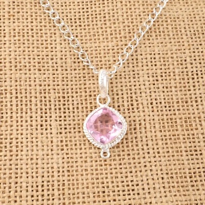 Подарок жене кулон ювелирные изделия серебро 925 пробы морганит драгоценный камень ручной работы - Изображение 1 из 3
