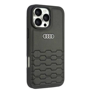 Étui pour Téléphone Portable IPHONE 16 Pro Audi Simili Cuir Noir Logo Métal - Photo 1 sur 8