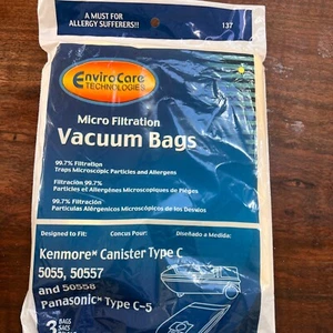 KENMORE CANISTER VACUUM CLEANER BAGS TYPE C FOR MODELS 5055, 50557, & 50588 - Picture 1 of 4