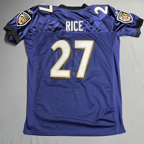 RAY RICE Baltimore Ravens Sewn Jersey Reebok NFL Players On Field Sz 52 (425) Cover