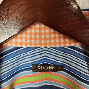 Camisa con botones J. McLaughlin para hombre talla grande puño abatible rayas brillantes  - Imagen 1 de 7