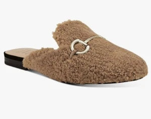 INC Womens Gineen Faux Shearling Slip On Slides Mules Shoes Size 10M New - Picture 1 of 10