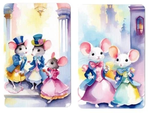 SWAP CARD, PAIR, victorian mice - Picture 1 of 1