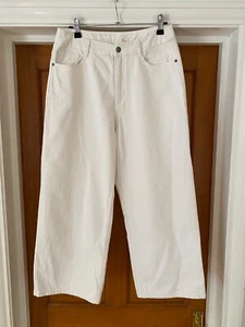 Seasalt Barnes Crops Jeans Gr. UK 10 Ecru Creme Cropped Wide Leg 100% Baumwolle - Bild 1 von 8