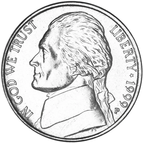 1999 P Jefferson Nickel Gem BU US Coin Cover