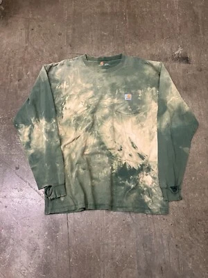 Camisa Carhartt Vintage Aplastada Envejecida Talla L/XL Tinte Blanqueador Manga Larga Foto 1 de 4