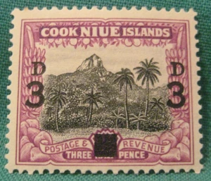 Niue-Cook Islands-3p Pictorial Overprinted to 3d-Mint Hinged Single - Picture 1 of 2