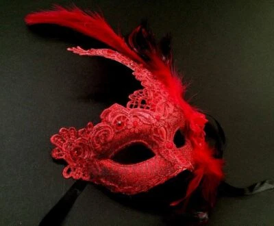 Brocado Encaje Mascarada Baile Máscara Burlesque Mardi Gras Cumpleaños Boda Fiesta Foto 1 de 4