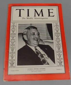 Time Magazine January 18 1937 General Motors Knudsen Great Condition Vtg Ads - Picture 1 of 8