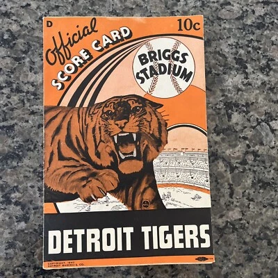 1940 Detroit Tigers Washington Senators Scorecard Score Card - Image 1 of 4