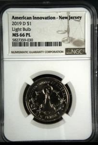 2019 D American Innovation New Jersey $1 Dollar Coin NGC MS 66 PL RARE  63:29 - Picture 1 of 2