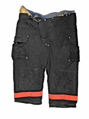 Pantalones de bombero negros 52x28 Janesville con cinta reflectante naranja P1486 Foto 1 de 4