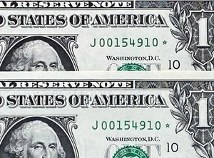 AMAZING MATCHING SERIAL NUMBER ($1 STAR NOTE) 2006-2017 KANSAS Duplicate Set UNC - Picture 1 of 3