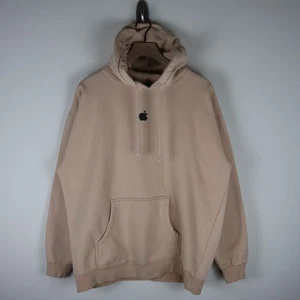Vintage Y2K Apple Center Logo Pullover Hoodie Beige XL 25.5x28 - Picture 1 of 18