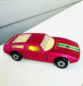 1972 Matchbox Superfast No. 32 Maserati Car Bora Magenta w Green Base Vintage #8 - Picture 1 of 6