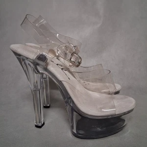 Ellie 6" transparente Stiletto High Heels 8 Knöchelriemen Stripper Bikini Festzug - Bild 1 von 11