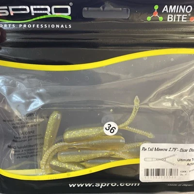 SPRO 2.75” Pin Tail Minnow  Clear Chartreuse 8 count pack  Soft Plastic  - Image 1 of 4