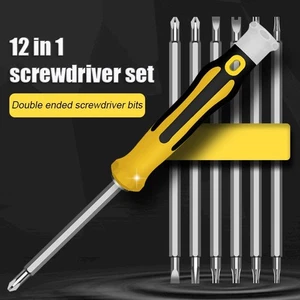 Set Cacciaviti Magnetici 12 in 1 Punte di Precisione Croce Piatta Strumento di Riparazione Casa - Foto 1 di 24