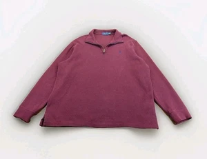 Polo Ralph Lauren Red 1/4 Quarter Zip Sweater Mock Neck Mens XL Pullover - Picture 1 of 10