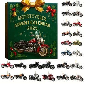 Motorrad Motiv Advent Blind Sammelkalender 2025 Countdown Sets 24 Hänge - Bild 1 von 4