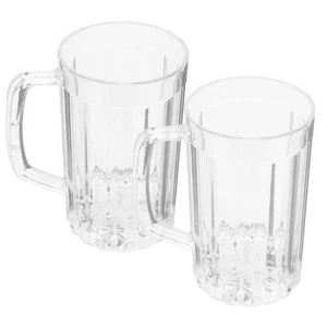 2 Pcs Household Beer Mug Transparent Plastic Cup 500 ml Water Cup - Picture 1 of 10