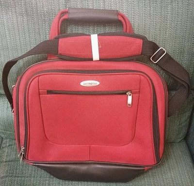 Bolsa de mão Samsonite vermelha para viagem de negócios alça para pernoite (nova sem etiquetas) - Imagem 1 de 4