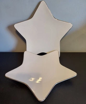 St Nicholas Square ‘TIS THE SEASON 10.75” Star Plates: White Silver (2) - Image 1 of 4