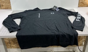 Under Armour Men's Freedom Flag Long Sleeve Shirt Black 2XL Loose Fit NWT - Picture 1 of 8