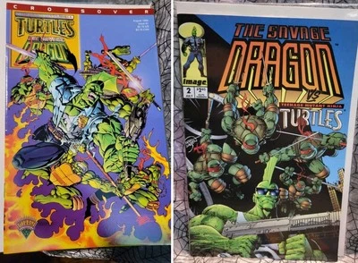 SAVAGE DRAGON TMNT Comic Lot #1 Variant + #2 1993 1st App Dart Image Mirage - Image 1 of 3