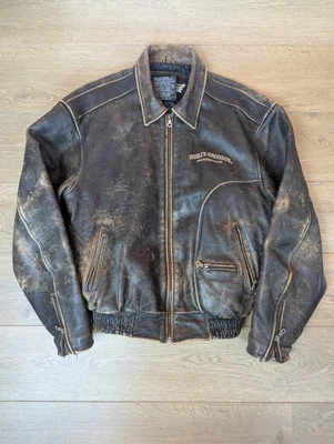 Vintage Harley Davidson Leather Jacket Harrington 2004 Excellent Condition Faded - Image 1 of 4