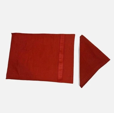 Crate & Barrel GRAYSON Placemats 14"x19 And Napkin  21”x21” Red ~Set of 16~ - Image 1 of 4