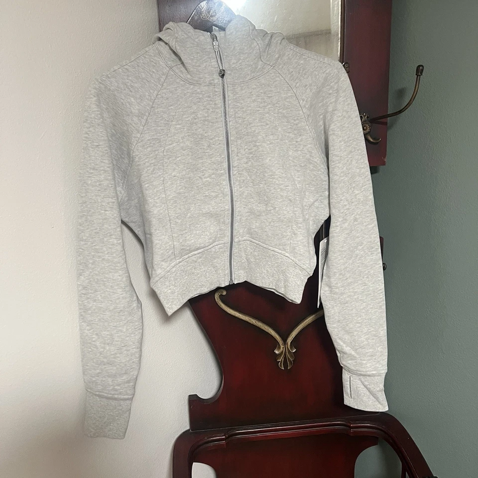 Lululemon Scuba Cropped Full-Zip Hoodie Gray LW3GZPS Womens 8