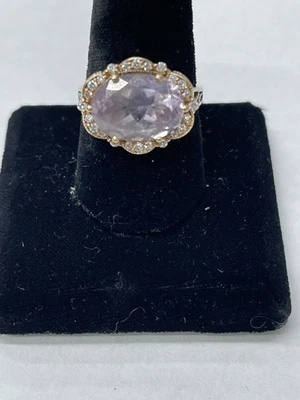 Anillo Tacori de oro rosa de 18 quilates y plata de ley amatista pálida y diamantes talla 7 Foto 1 de 4