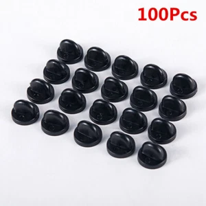 100Pcs Clutch Pin Backs Keepers Replacement Uniform Badge Comfort Fit - Picture 1 of 11