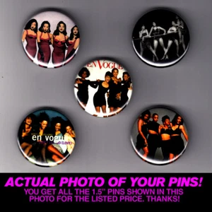 EN VOGUE 1.5" PINS / BUTTONS (rnb pop vocal poster lp tlc salt n pepa swv 90s ) - Picture 1 of 2