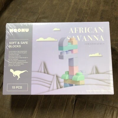 MOOMU Safe Soft Silicone Building Blocks For Kids, Preschool Learning 15pcs - Image 1 of 2