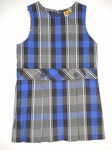 Girls R/K Blue & Gray Uniform Jumper Dress Reg. &plus Sizes 3 - 16 1/2 - Picture 1 of 6