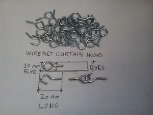 Strong Hooks And Eyes Net Curtain Wire 10 mm Zinc Plated Screws Hanging Picture - Picture 1 of 6