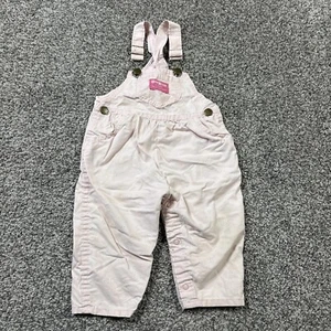 Vintage OshKosh Bgosh Pink Rose Rosette Floral Bib Overalls 18 mo USA - Picture 1 of 6