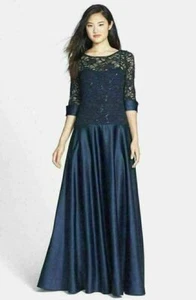 JS Collections Embellished A-Line Gown Dress Gown Sz. 14 Navy - Picture 1 of 1