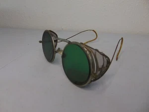 Willson Safety Welding Glasses Side Screen Folding Vintage Green Lens Steampunk - Picture 1 of 7