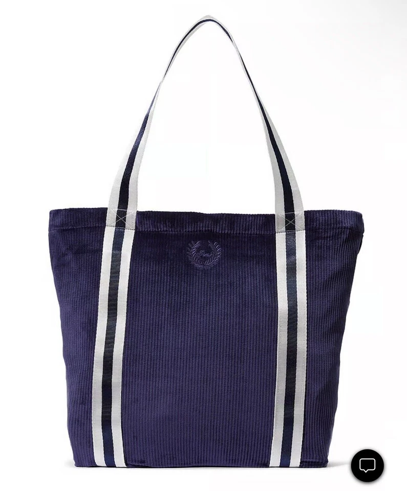 Victoria's Secret PINK Navy Blue Velour Ribbed Tote