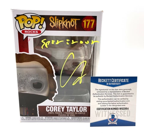 COREY TAYLOR SIGNED AUTOGRAPH SLIPKNOT FUNKO POP BECKETT BAS 13 W@W LYRICS Cover