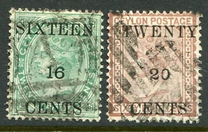 Ceylon 1882 16c/24c & 20c/64c SG 142 & 143 used (cat. £21) 'A' - Picture 1 of 1