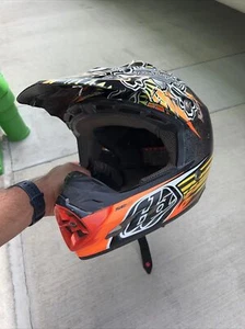 Troy Lee Designs SE3  Helmet Small Orange Gray Glitter Sparkle Broken Visor - Bild 1 von 6