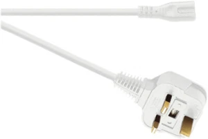 Replacement Figure of 8 Mains Lead to 3 Pin Uk Plug 3A 3m for Apple A1121 White - Picture 1 of 1